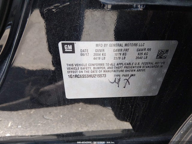 1G1RC6S53HU215573 Chevrolet VOLT LT