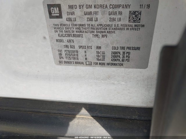 Aukcja sprzedaży 2020 Buick Encore Fwd Essence, vin: KL4CJCSB1LB058812, numer aukcji: 45342552