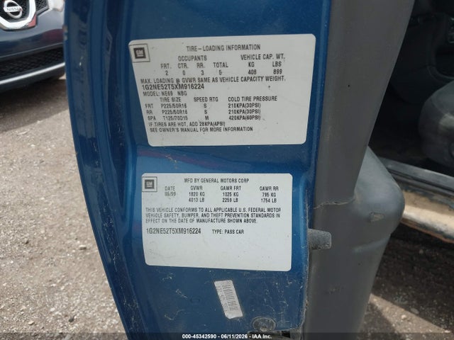 Auction sale of the 1999 Pontiac Grand Am Se1, vin: 1G2NE52T5XM916224, lot number: 45342590