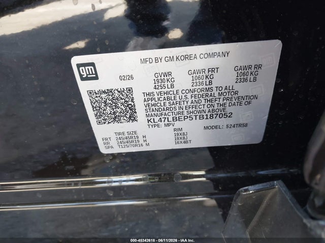 KL47LBEP5TB187052 Buick Envista Sport Touring Fwd