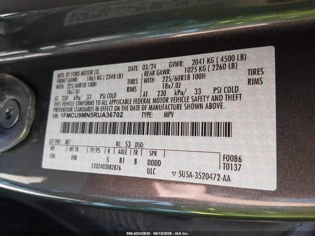 Ford Escape St-line 2024 1FMCU9MN5RUA36702 Image 9