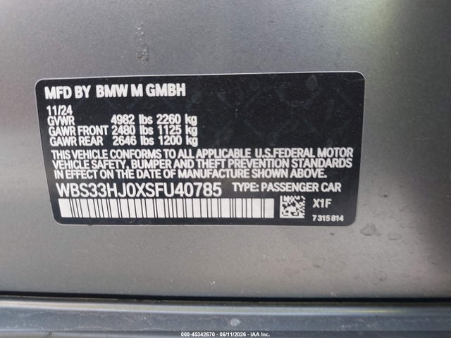 WBS33HJ0XSFU40785 BMW M3 Competition Xdrive