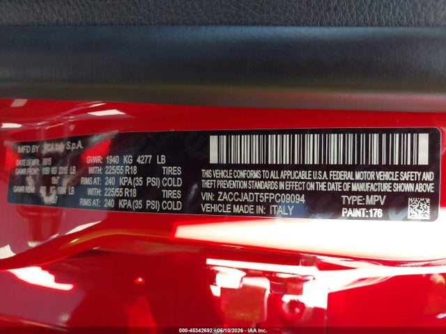 Jeep Renegade Limited 2015 ZACCJADT5FPC09094 Image 9