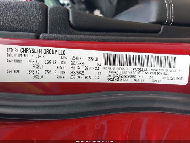 Jeep Grand Cherokee Limited 2014 1C4RJFBGXEC328856 Image 9