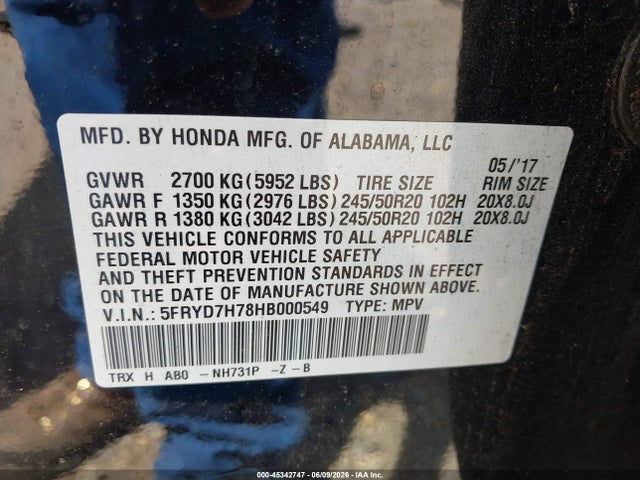 5FRYD7H78HB000549 Acura Mdx Sport Hybrid Advance Package