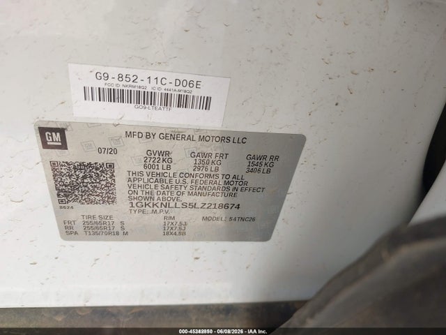 GMC Acadia Awd At4 2020 1GKKNLLS5LZ218674 Image 9