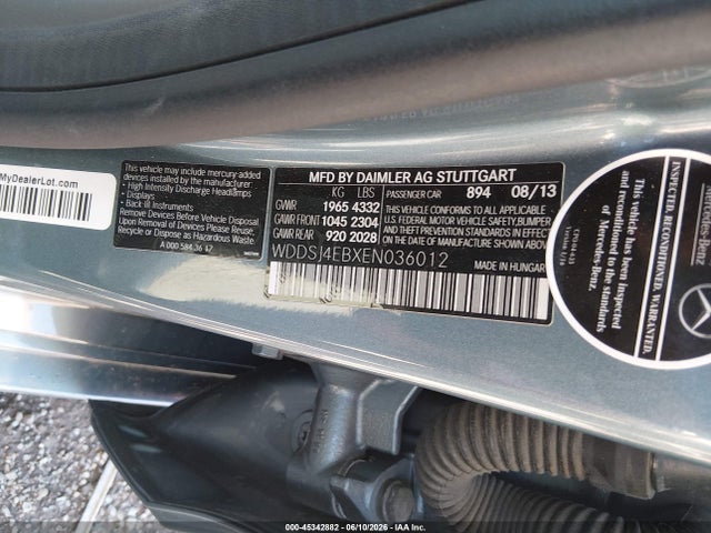 WDDSJ4EBXEN036012 Mercedes-Benz CLA 250