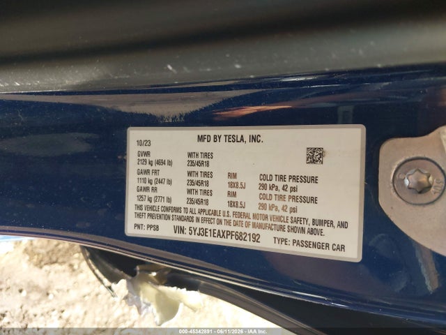 Tesla Model 3 Rear-wheel Drive 2023 5YJ3E1EAXPF682192 Image 9