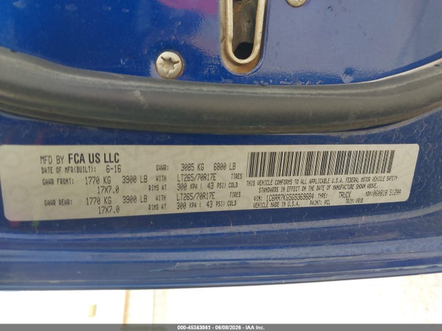 1C6RR7KG5GS369684 RAM 1500 Tradesman