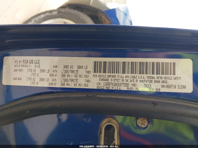 RAM 1500 Tradesman 2016 1C6RR7KG6GS377292 Image 9