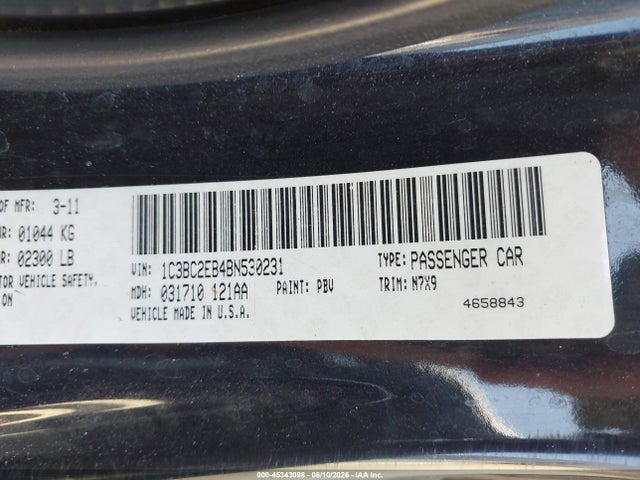 Продаж на аукціоні авто 2011 Chrysler 200 Touring, vin: 1C3BC2EB4BN530231, номер лоту: 45343098