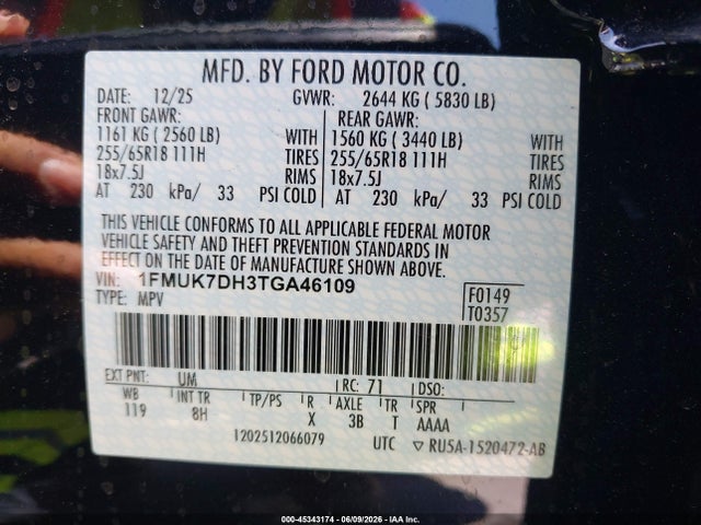 Ford Explorer Active 2026 1FMUK7DH3TGA46109 Image 9