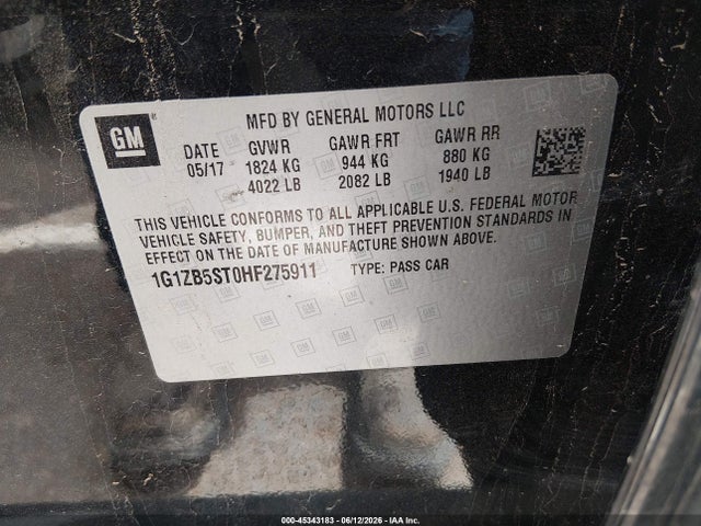 Chevrolet MALIBU LS 2017 1G1ZB5ST0HF275911 Image 9