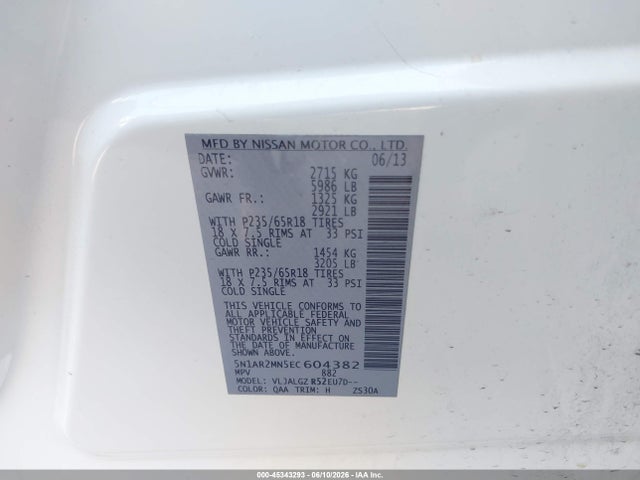 Nissan Pathfinder Sl 2014 5N1AR2MN5EC604382 Image 9