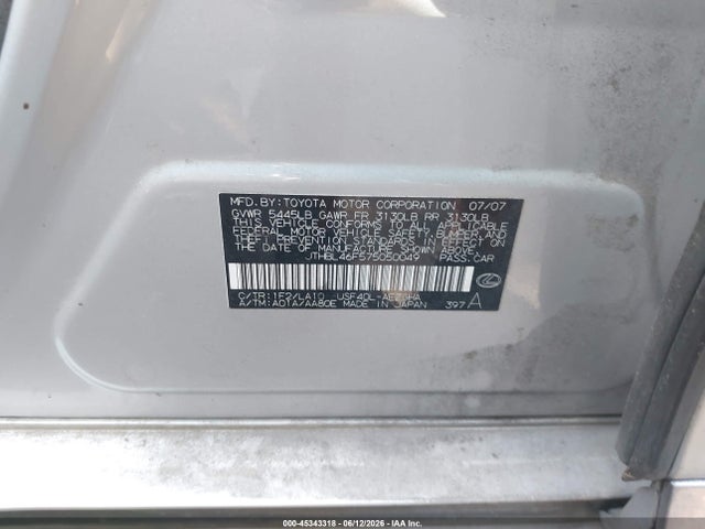 45343318 :رقم المزاد ، JTHBL46F575050049 vin ، 2007 Lexus Ls 460 مزاد بيع