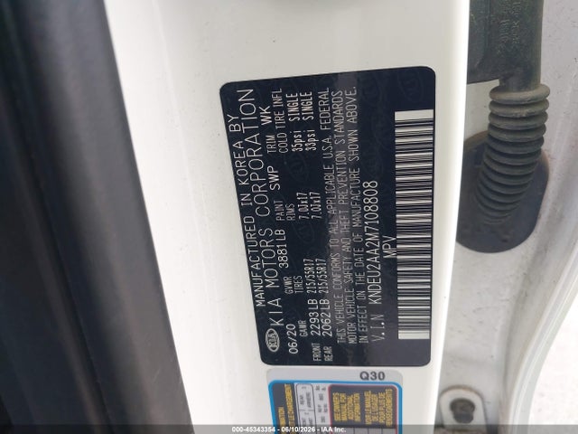 Aukcja sprzedaży 2021 Kia Seltos S, vin: KNDEU2AA2M7108808, numer aukcji: 45343354