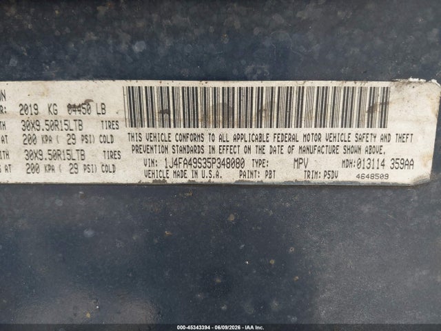 Продажа на аукционе авто 2005 Jeep Wrangler Sport, vin: 1J4FA49S35P348080, номер лота: 45343394