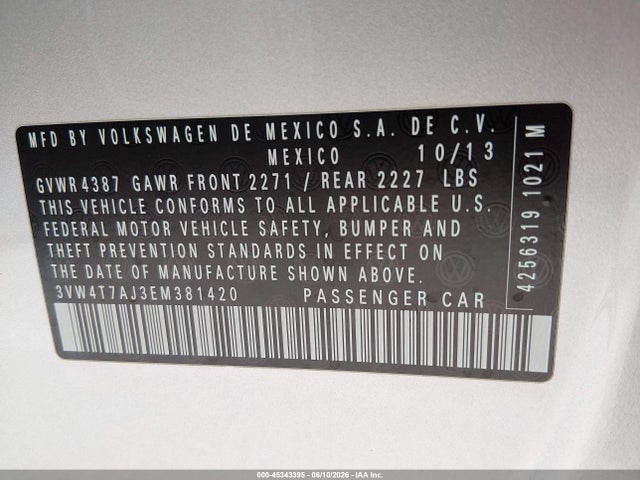 3VW4T7AJ3EM381420 Volkswagen Jetta Gli Autobahn W/nav