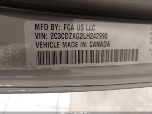 Продаж на аукціоні авто 2020 Dodge Challenger Sxt, vin: 2C3CDZAG2LH242990, номер лоту: 45343408