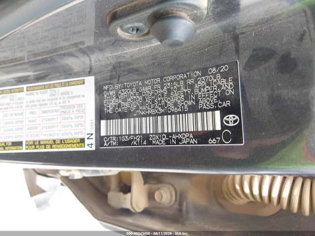 45343450 :رقم المزاد ، JTNKHMBX3M1096415 vin ، 2021 Toyota C-hr Le مزاد بيع