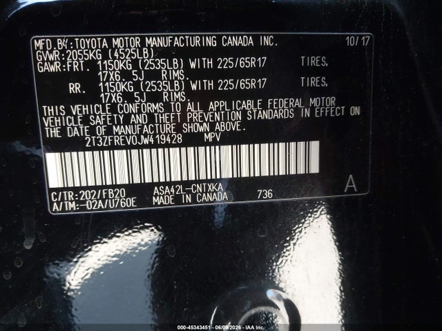 Toyota RAV4 LE 2018 2T3ZFREV0JW419428 Image 9