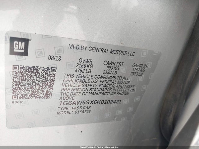 Cadillac Cts Standard 2019 1G6AW5SX6K0102421 Image 9