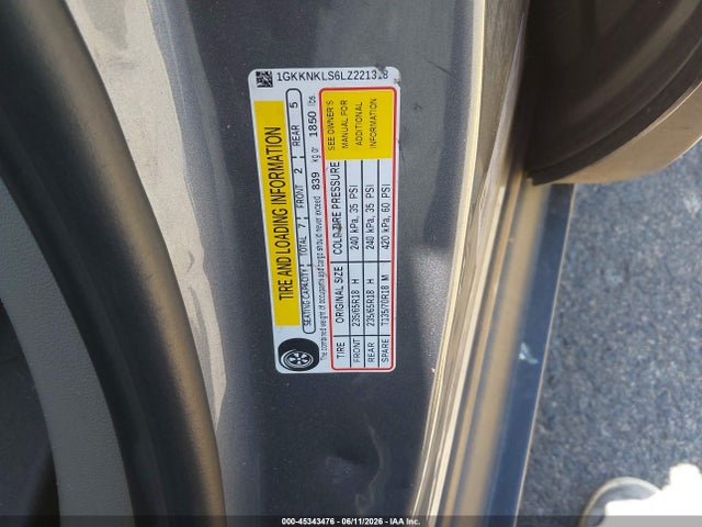 Auction sale of the 2020 Gmc Acadia Fwd Sle, vin: 1GKKNKLS6LZ221318, lot number: 45343476