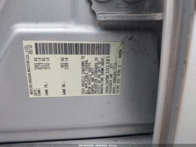 Продаж на аукціоні авто 2011 Nissan Altima 2.5 S, vin: 1N4AL2AP9BC101385, номер лоту: 45343499