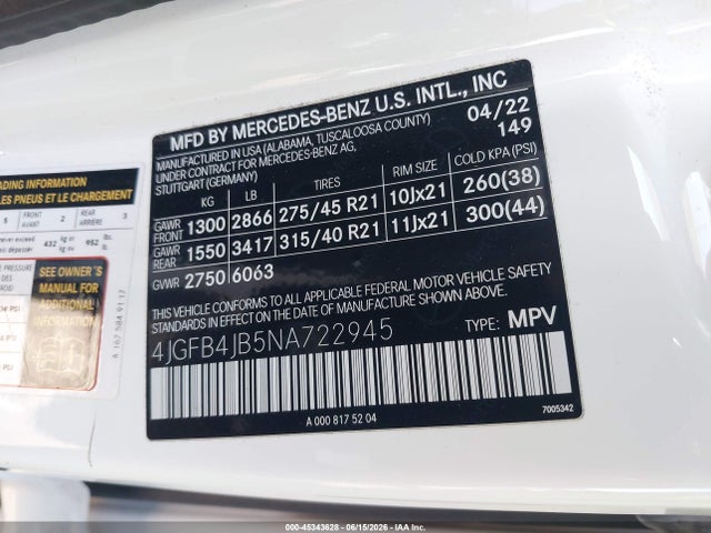 Mercedes-Benz GLE 350 2022 4JGFB4JB5NA722945 Image 9