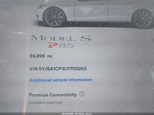 Aukcja sprzedaży 2012 Tesla Model S Performance/signature Performance, vin: 5YJSA1CP3CFP03263, numer aukcji: 45343666