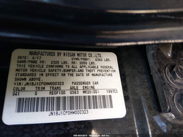 JN1BJ1CP0HW000323 Nissan Rogue Sport S