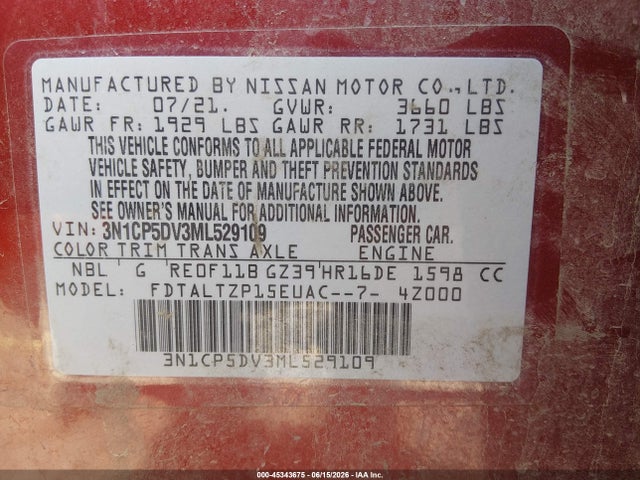 Nissan Kicks Sr Xtronic Cvt 2021 3N1CP5DV3ML529109 Image 9