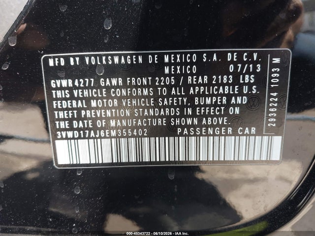 3VWD17AJ6EM355402 Volkswagen Jetta 1.8t Se