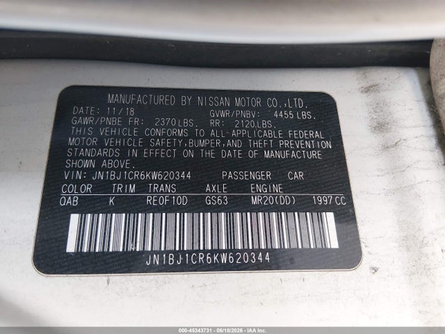JN1BJ1CR6KW620344 Nissan Rogue Sport Sl