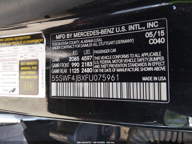 55SWF4JBXFU075961 Mercedes-Benz C 300