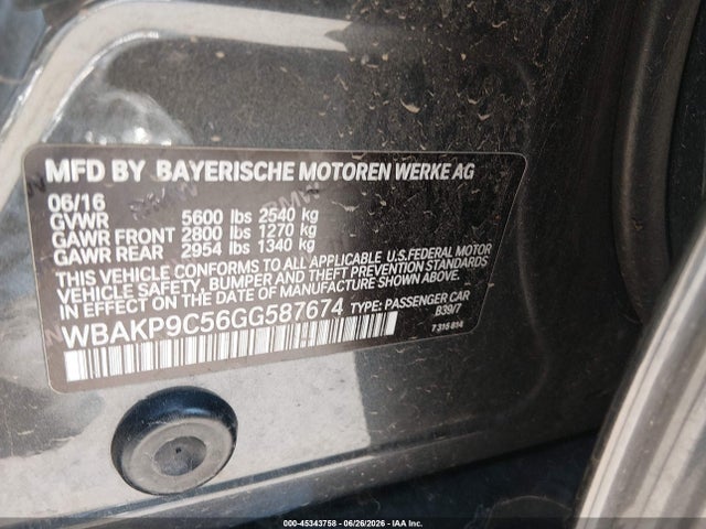 Aukcja sprzedaży 2016 Bmw 550i Xdrive, vin: WBAKP9C56GG587674, numer aukcji: 45343758