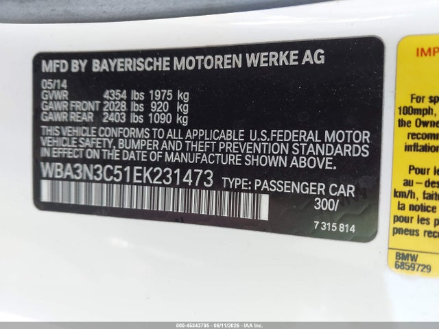 BMW 4 Series 428i 2014 WBA3N3C51EK231473 Image 9