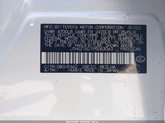 Lexus Is 350 F Sport 2023 JTHGZ1B21P5063063 Image 9