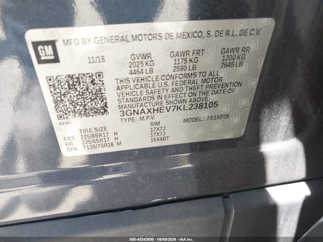 Chevrolet EQUINOX LS 2019 3GNAXHEV7KL238105 Image 9