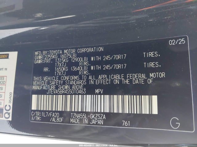 Toyota 4RUNNER SR5 2025 JTEVA5BR4S5010463 Image 9