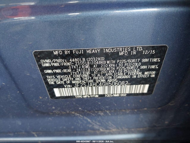 JF2SJAHC4GH506082 Subaru Forester 2.5i Limited
