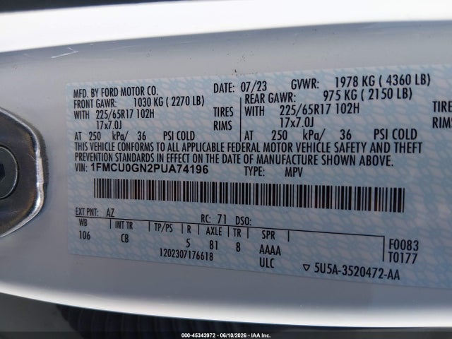 Ford Escape Active 2023 1FMCU0GN2PUA74196 Image 9