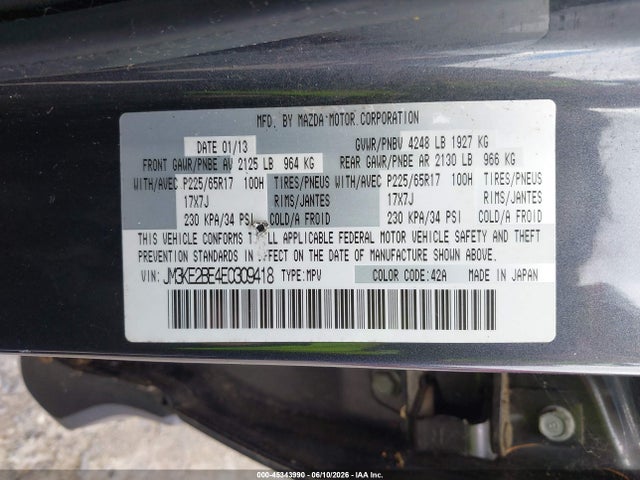 Aukcja sprzedaży 2014 Mazda Cx-5 Sport, vin: JM3KE2BE4E0309418, numer aukcji: 45343990