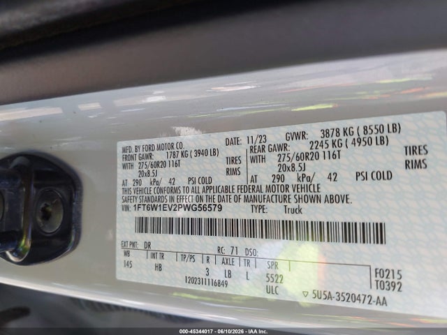 Ford F-150 Lightning Lariat 2023 1FT6W1EV2PWG56579 Image 9