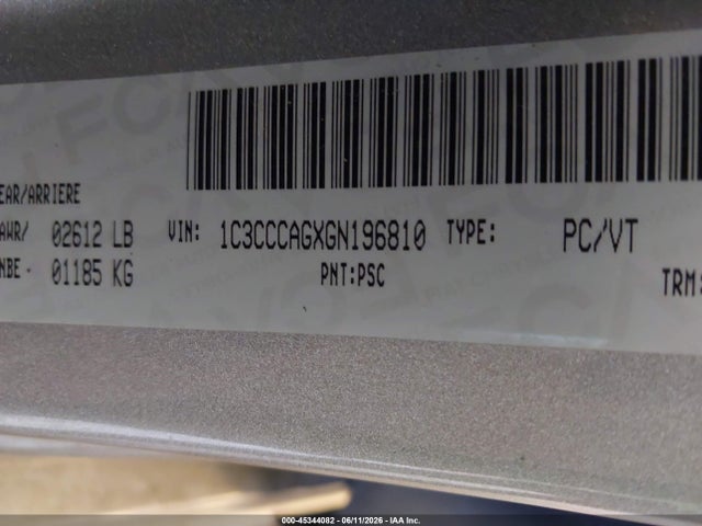 Aukcja sprzedaży 2016 Chrysler 200 Limited, vin: 1C3CCCAGXGN196810, numer aukcji: 45344082