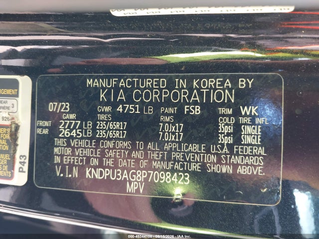 KNDPU3AG8P7098423 KIA Sportage Hybrid Lx