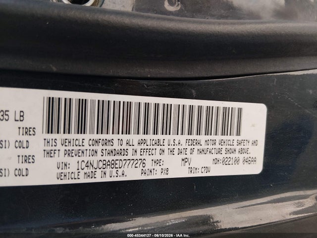 Jeep Compass Sport 2014 1C4NJCBA8ED777276 Image 9