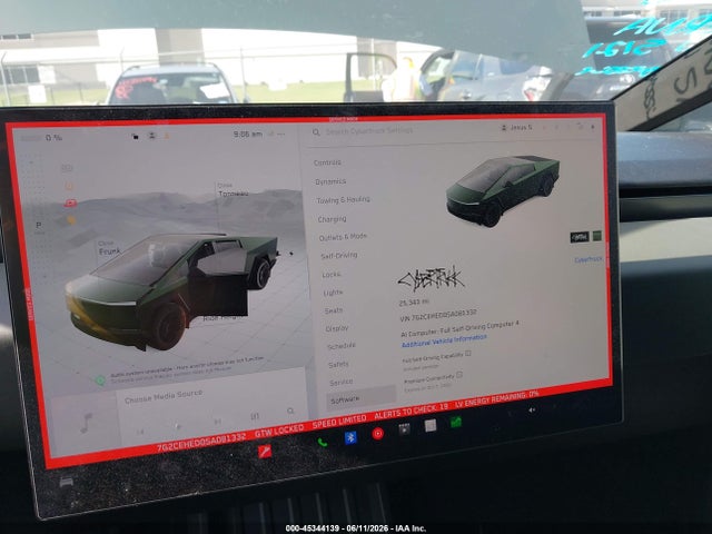Продаж на аукціоні авто 2025 Tesla Cybertruck All-wheel Drive, vin: 7G2CEHED0SA081332, номер лоту: 45344139
