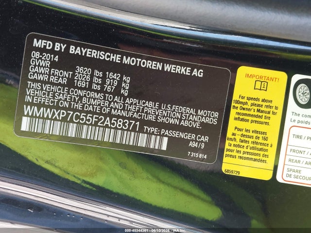 Продажа на аукционе авто 2015 Mini Hardtop Cooper S, vin: WMWXP7C55F2A58371, номер лота: 45344361