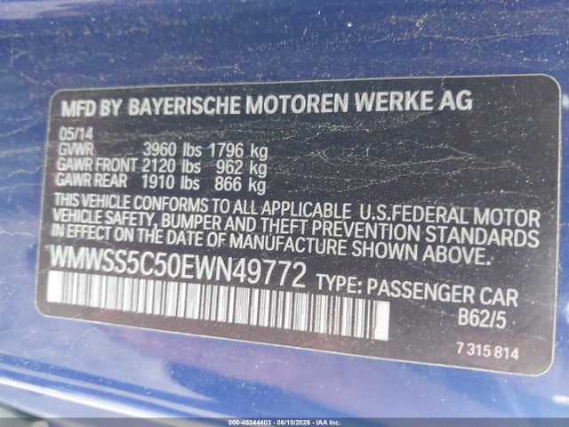 Продажа на аукционе авто 2014 Mini Paceman Cooper S, vin: WMWSS5C50EWN49772, номер лота: 45344403
